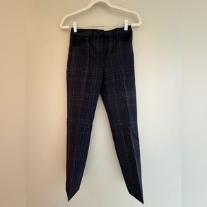 Theory Plaid Pants, Navy